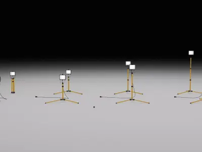 Construction Halogen Lamp Low-poly 3D model