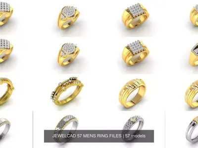 JEWELCAD 57 MENS RING FILES 3D Model Pack