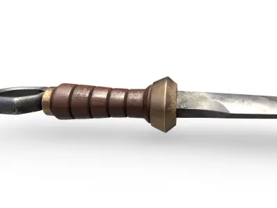 Medieval Dagger Authentic 3D Model for Historical Visualizations 3D model