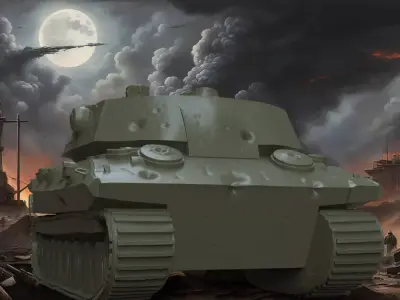 Heavy Battle Tank WWII Inspired Free 3D print model