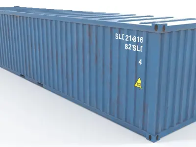 Container 40ft low poly PBR Low-poly 3D model
