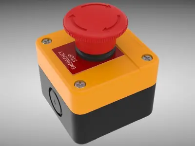 Emergency Button Low-poly 3D model buy