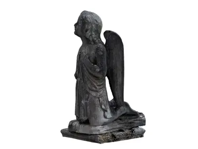 Funeral Sculpture Monument Angel Low-poly 3D model purchase