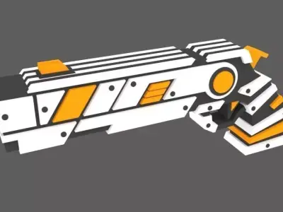 Scifi Gun GR02 3D Model Low-poly 3D model