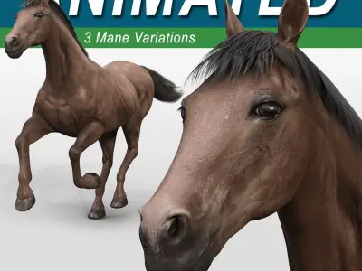 Horse - Dark Brown 3D model purchase