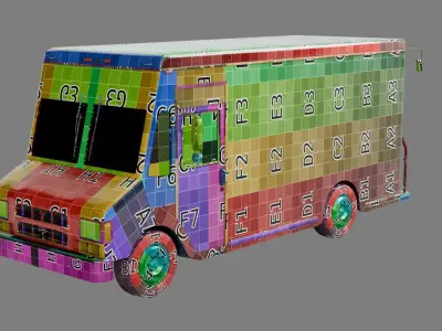 Low Poly Box Truck Low-poly 3D model