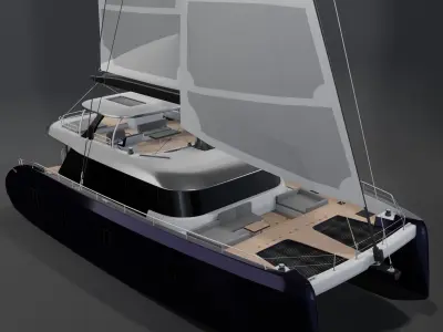 GENNY Luxury catamaran charter 3D model 80 Yacht Rendering PBR 3D model