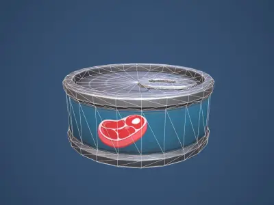Stylized Canned Pet Food Small Low-poly 3D model