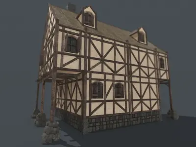 Medieval House 06 Low-poly 3D model