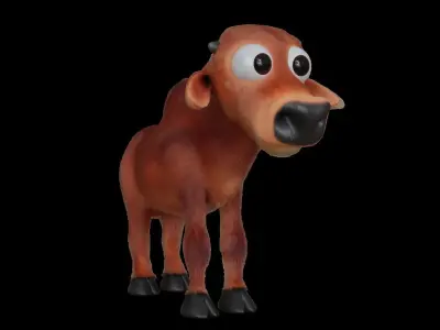 Calf a young brown cattle  3D model