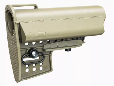 AR 15 Stock Vltor Low-poly 3D model