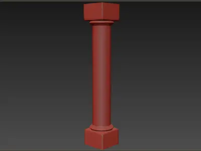 Column stone Low-poly 3D model 2