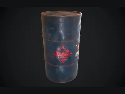 Oildrum barrel Low-poly 3D model