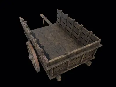 Wagon Low-poly 3D model by GrimEdgeStudio