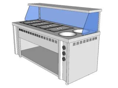 bainmarie with two soup 3D model