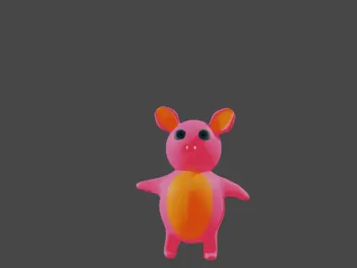 cartoon  monster Low-poly 3D model