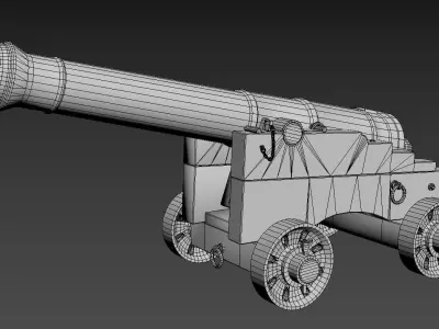 Cannon 18 pound Low-poly 3D model