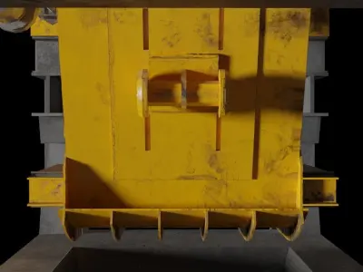 Rusty Concrete Casting Machine Factory  Flying Hopper Low-poly 3D model
