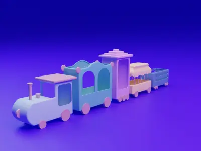 Stylized Toy Train 3D model