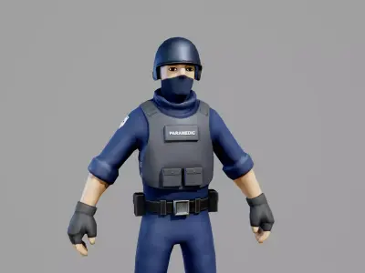 Stylized Tactical Characters Pack Low-poly 3D model