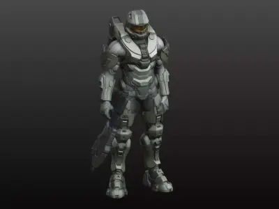 Futuristic Assault Warrior STL Elite Soldier 3D Model 3D print model