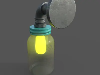 plumbing part lamp Low-poly 3D model