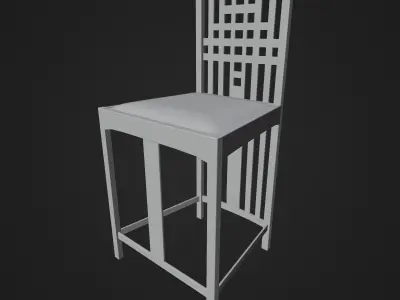 Mackintosh - Houshill White Bedroom Chair 3D model