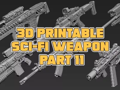 3D Printable Sci-Fi Weapon Part 11 3D model