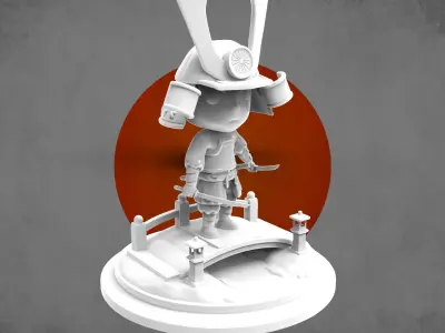 Mini samurai  Free 3D print model