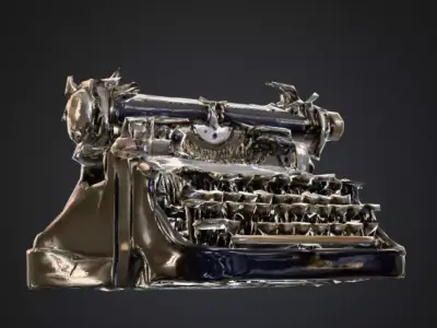 Vintage Mechanical Typewriter Low-poly 3D model