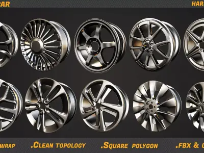 10 rim car 3D model