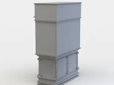 Commode antique bookcase Low-poly 3D model