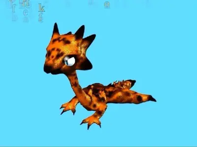 Gerrafagon the toothless reptile wyvern  Low-poly 3D model