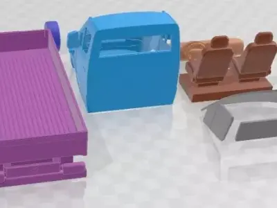 Mercedes Benz Sprinter Pickup 2002 Printable Truck 3D print model