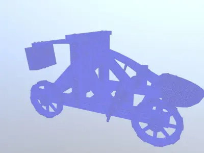 Medieval Catapult Low-poly 3D model