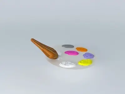 Paint Pallet Free 3D model