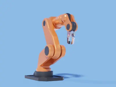 Rigged Robot arm Low-poly 3D model purchase
