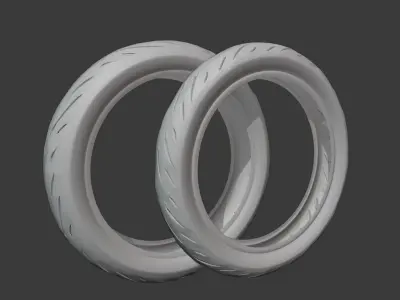 BS22 Tire Motorcycle Low-poly 3D model