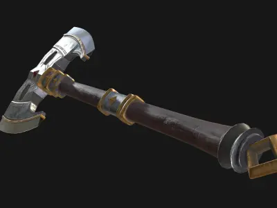 Fantasy Great Axe 02 Low-poly 3D model