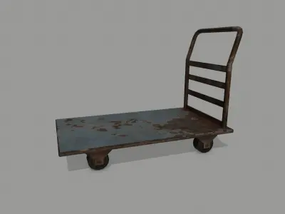 Trolley metal hand cart Low-poly 3D model