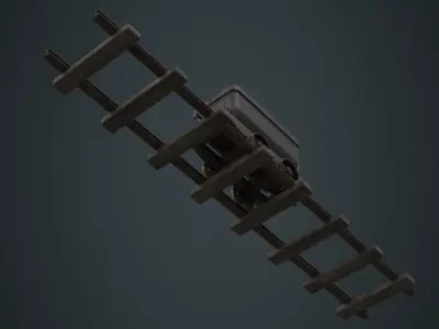 Mining Cart 1B Low-poly 3D model