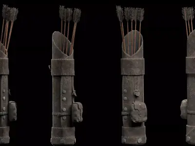 Holster with arrows Low-poly 3D model