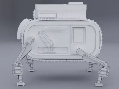 Robot Machine height-resolution Low-poly 3D model
