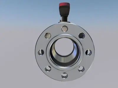 Pipe ball valve Low-poly 3D model