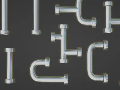 Industrial Pipes Low-poly 3D model from CGTrader