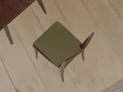 1940s Dining Table With Chairs 3D model