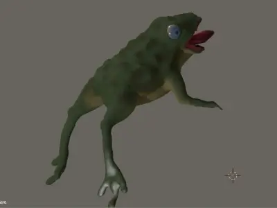 frog jumping Low-poly 3D model