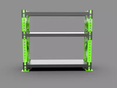 Industrial Metal Storage Rack Shelf Warehouse Heavy Duty Low-poly 3D model