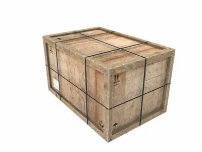 Old Wooden Cargo Crate 11 PBR Low-poly 3D model