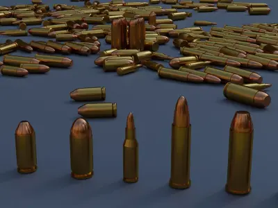 Ammunition bullet shells Free low-poly 3D model